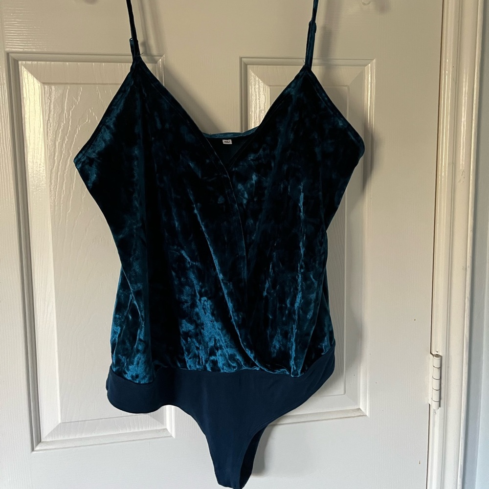 Socialite Blue Velvet Bodysuit